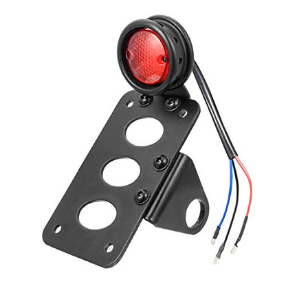 Amazicha 1" Motorcycle LED Tail Brake Light with Bracket, IP67 Waterproof Motorcycle Side Mount License Plate Rear Light Compatible for Harley Sporster Bobber Chopper Yamaha Suzuki Honda Kawasaki - size: 1inch, style: Flat