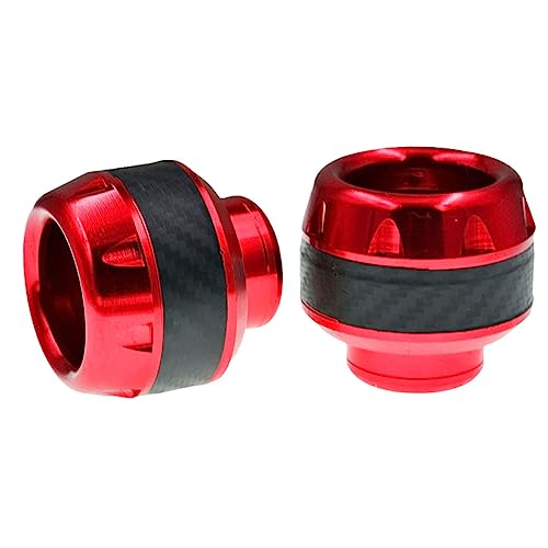 OUNONA 1pair Motorcycle Crash Sliders Aluminum Alloy Wheel Protector Front Fork Cups for Electric Mopeds Design Red Finish Reduces Collision Impact Fits Motorcycles