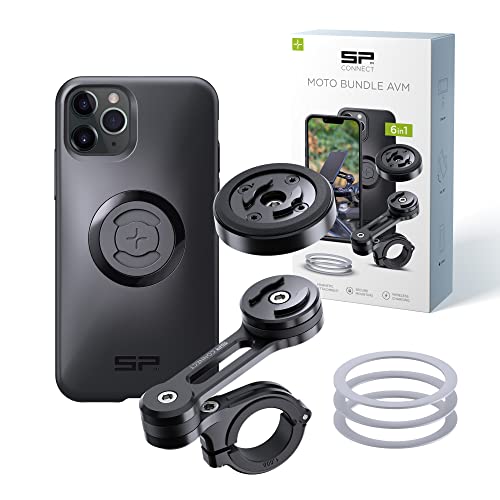 SP CONNECT Moto Bundle II with Anti Vibrations Module| SPC+ | Compatible with for iPhone 11 Pro/XS/X| Motorcycle Phone Mount |Phone Mount for Motorcycle Handlebars | Cell Phone Holder - style: iPhone 11 Pro/XS/X