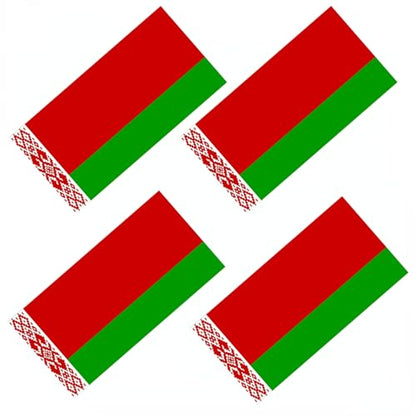 4 PCS Flag Stickers - Belarus Flag Stickers Decals for Cup Computer Laptop Car Bumper Window Helmet Musical Instrument with Smooth Surface - size: Belarus