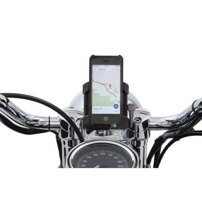 Ciro 50312 Handlebar Mount Smartphone/GPS Holder With Charger, Chrome - color: Chrome