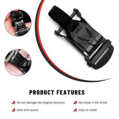 Sun Walker Helmet Quick Release Buckle Kit, Motorcycle Helmet Pull Lock for Chin Strap Up to 1", Bicycle Ratcheted Buckle Set (Black) - color: Black