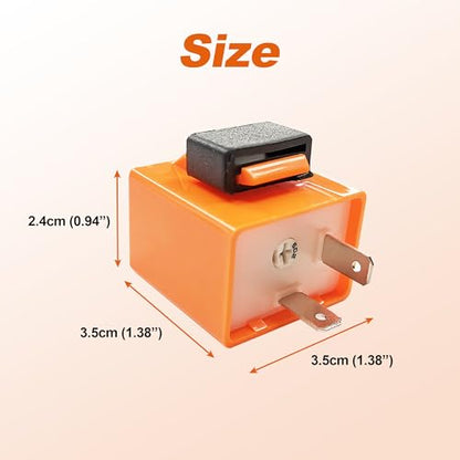 2Pcs 2-Pin 12V Speed Adjustable LED Electronic Flasher Relay Fix Motorcycle Turn Signal Hyper Flash Adjustable Motorcycle LED Turn Signal Hyper Indicator Flasher Relay Replacement