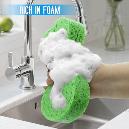 3PCS Car Wash Sponge, Heavy Duty Car Sponges for Washing, Car Accessories Large Sponges for Cleaning, Automotive Cleaning Supplies, Eco Friendly Sponge (7.68 x 3.74 x 1.38 Inch), Green - color: Green