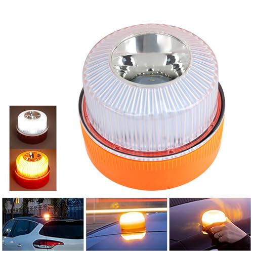Beacon Light, LED Magnetic Strobe with Battery, Double Mode Warning Signal Lamp for Trailer Tow Trucks Service Vehicles Motorcycle RV Snowplow Firefighter Aircraft Boat Roadside Highway Fleet Use