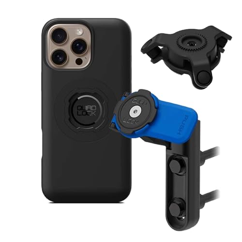 Quad Lock Brake/Clutch Motorcycle Phone Mount with Vibration Dampener and MAG Phone Case for iPhone 16 Pro Max - size: iPhone 16 Pro Max
