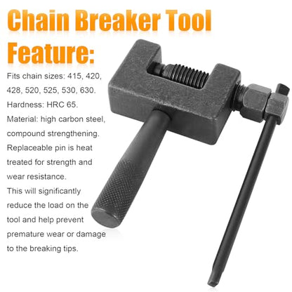 415H Chain 110 Link Chain Breaker Tool Heavy Duty for 49cc 50cc 60cc 70cc 80cc 2-stroke 4-stroke Engine Motorcycle Mower ATV Dirt Bike Mini Bike 415H-110L