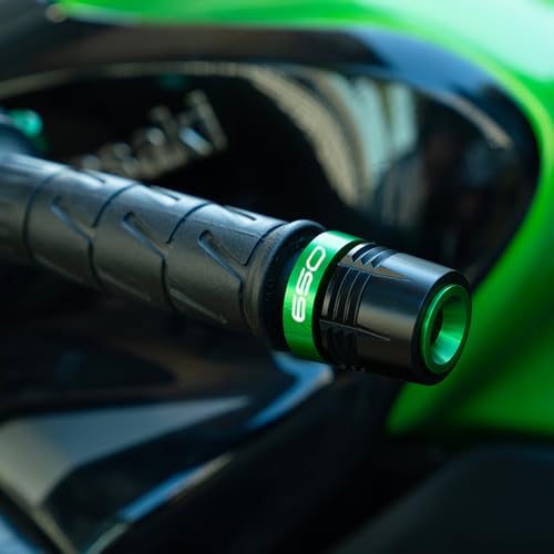 Motorcycle Handle Bar Ends Grips Plug Sliders Handlebar Grips Cap Compatible with Ninja 650 650R Ninja650 2017-2025 2026 Z650 Accessories (Black) - color: Black