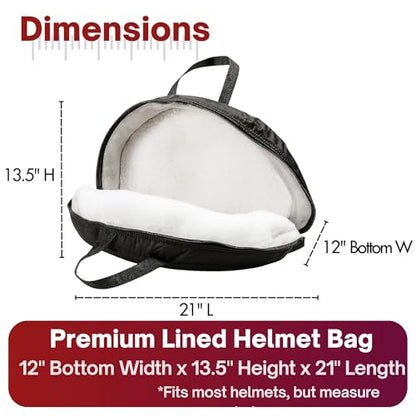 Formosa Covers Helmet Carrying Bag for Motorcycle/Cycling/ATV/UTV/Scooter/Snowboard Helmet. Universal Size and Ultimate White Fleece Inner Lining Protection.