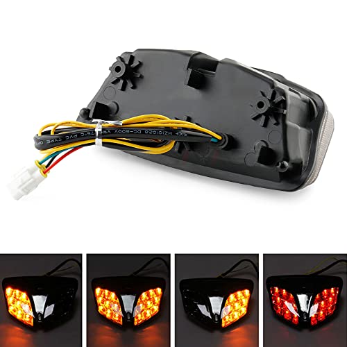 MZS Motorcycle Tail Light LED Integrated Turn Signal Blinker Smoke Compatible with GSXR600 GSXR 600 2008-2016 / GSXR750 GSXR 750 2008-2016 / GSXR1000 GSXR 1000 2009-2013 / SV650 2016-2022 - size: GSXR600/GSXR750/GSXR1000