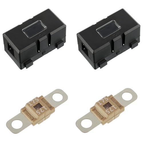 BOJACK 175 Amp AMI/Midi Fuse Holders and High Current Bolt-on Midi Fuses 175A for Cars Trucks Vehicles (Pack of 2) - style: 175A