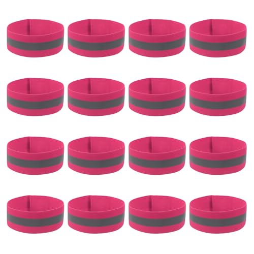 PATIKIL Reflective Bands for Wrist/Arm/Ankle/Leg, High Visibility Reflector Bands, Safety Reflector Tape Straps for Night Running Cycling Walking - color: Pink