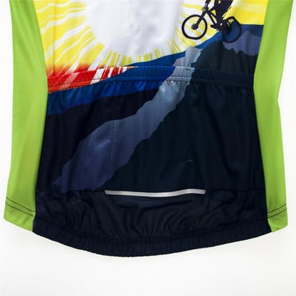 Cycling Jerseys Men,Mountain Bike Jersey Summer Short Sleeve Breathable Bicycle Tops Riding Bike Shirts Quick Dry - color: Green Set, size: Small