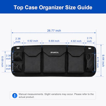 PANICAL Motorcycle for Honda GoldWing GL1800 Tour DCT 2021-2024 2025 2026 Rear Top Trunk Organizer Bag Gloves Tools & Accessories Nylon Fit Inside Top Case (Black)