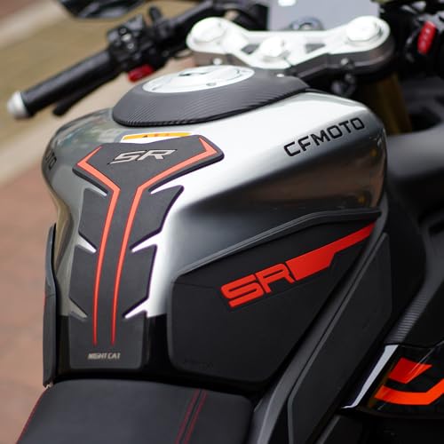 Motorcycle Tank Pad,Motorcycle Fuel Tank Protector,Gas Tank Decals Compatible With CFMOTO 450SR CF MOTO SR450 450 SR(Black red) - color: Black Red