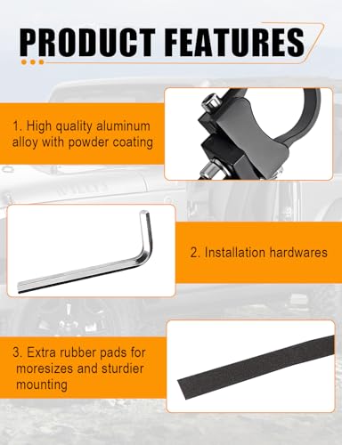1.5'' Tube Clamps Mounting Brackets ADTOPI Adjustable Roll Cage Bull Bar Clip Holder Kit LED Light Bar Mounts for Offroad Truck ATV SUV, 2pcs (1.5 inch) - size: 1.5 inch