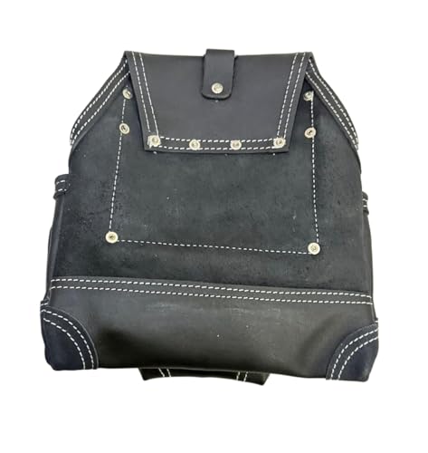 Zeluga 20-117 10 Pocket Rigger Heavy Duty Leather Tool Bag, Black - color: Black