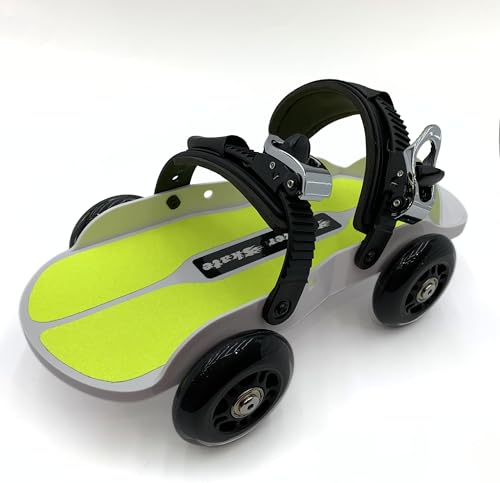 Strap-On Roller Skates for Adults - Use Your Own Shoes - Adjustable Straps - 80mm PU Wheels for Indoor/Outdoor Riding - Lightweight Recreational Skates - color: Neon Yellow