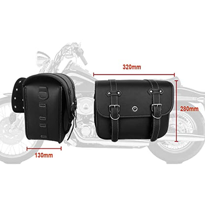 Motorcycle Saddlebags with Cup Holder and Lock Side Saddle Bags Universal for Harley Cruiser Bobber Suzuki Yamaha Kawasaki