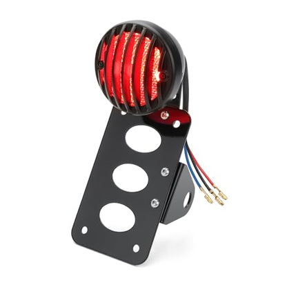 1" Motorcycle LED Tail Brake Light with Bracket, Motorcycle Brake Light Side Mount License Plate Bracket Rear Light Compatible with Harley Davidson Sporster Bobber Chopper Fit Yamaha Fit Honda