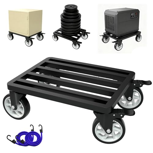 Stainless Steel Furniture Dolly, 2000lbs Capacity Heavy Duty Furniture Dolly, 5-inch Swivel casters, 24 x 18 inch Platform and Fastening Device, Safely Moving Heavy Objects - size: 24"L x 18"W Furniture Dolly