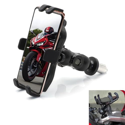 Motorcycle Mobile Phone Mount Mobile Phone Holder Adjustable Size Fit on All Motorcycles with Holes Fixing Device