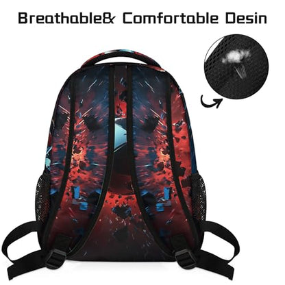 Backpack for Women Men, Soccer Football Waterproof Backpack with Laptop Compartment, Lightweight Carry On Backpack for Travel, Work, Picnic - color: Soccer Football