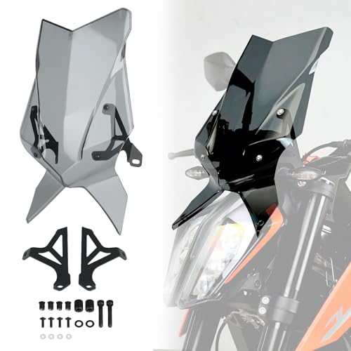 Windshield DUKE 790 890 Wind Deflector, Wind Shields Compatible with 790 DUKE 2018-2024/890 DUKE 2020-2023 Motorcycle Accessories (Grey)