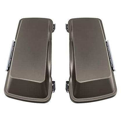 TCMT Hard Saddle bags Saddlebag Trunk W/Latch Keys & Liners Carpet Insert Fits For Harley Touring Road Glide Road King Street Glide Electra Glide Ultra Classic FLHT FLHR FLHX 1994-2013 - color: Frosted Painted Chrome Latches