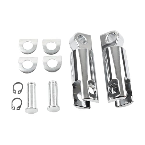 Bacar Motorcycle 3/8" Male Mount Footpeg Extension Kit Clevis Support for Harley Dyna Sportster Softail Touring Chrome Aluminum 1 Pair