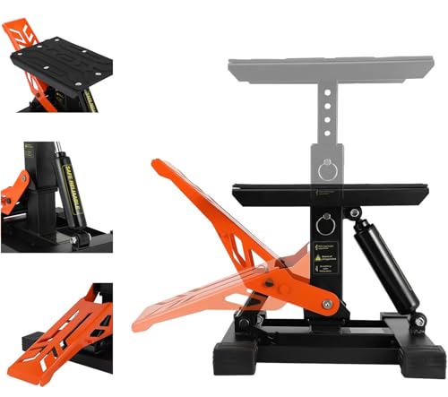 Motorcycle Lift Stand Dirt Bike Jack Stand 1000Lbs Capacity Hydraulic Lift Adjustable Height Hoist Table for Dirt Pit Bike Ebike Repair Maintenance KLX CRF Surron Talaria eRide Tuttio