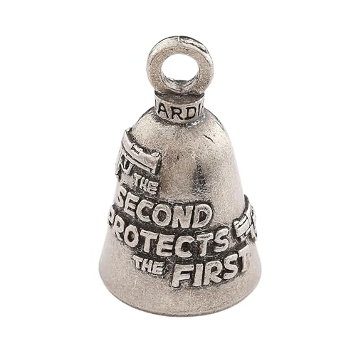 Guardian Bell Second Amendment Protects Good Luck Bell w/Keyring & Black Velvet Gift Bag | Motorcycle Bell | Lead-Free Pewter | Made in USA - color: Second Amendment Protects