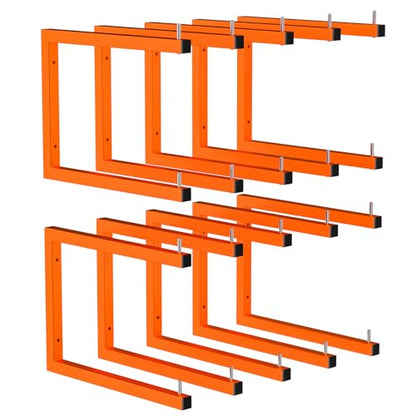 10 Pack Lumber Storage Rack | Wall-Mounted Wood Storage | 10-Tier Heavy-Duty Lumber Rack | 2200 lb Capacity Garage Metal Wood Organizer | Indoor/Outdoor Use (10 Pack-10 Level) - size: 10 Pack-10 Level