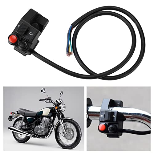 7/8inch Motorcycle Blinker Switch, Motorcycle Blinker Switch, 22mm Left Aluminum Alloy Turn Signal Blinker Push Button with Horn Beam