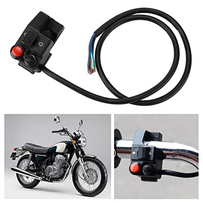 7/8inch Motorcycle Blinker Switch, Motorcycle Blinker Switch, 22mm Left Aluminum Alloy Turn Signal Blinker Push Button with Horn Beam