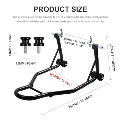 Heavy Duty Motorcycle Rear Wheel Lift Universal Sport Bike Swingarm Spool Paddock Stand Combo