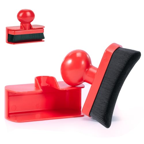 Large Tire Shine Applicator Brush,Vegan Tire Shine Applicator with Curved Brush Head - Automotive Tire Dressing Applicator Brush with Storage Stand for Tire Detailing, 3.6 Inch Length (Red) - color: Red