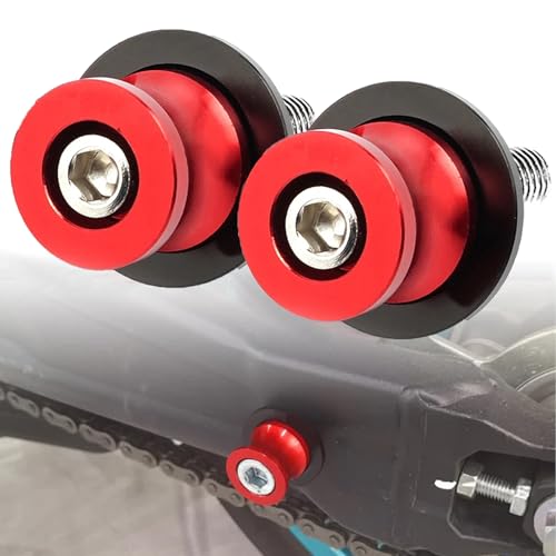 FREAXLL 6MM M6 Swingarm Spools Sliders Stand Universal Red for YAM&-AHA YZF R1 R3 R6 MT09 MT-10/SP MT03 TRACER 700/900 GT TENERE 700 XTZ1200 FZ07 FZ09 FZ6 FZ6R FZ8 - color: Aluminum red