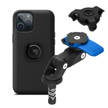 Quad Lock Fork Stem Motorcycle Phone Mount (V2) with MAG Phone Case and Vibration Dampener for iPhone 12 Pro Max - size: iPhone 12 Pro Max