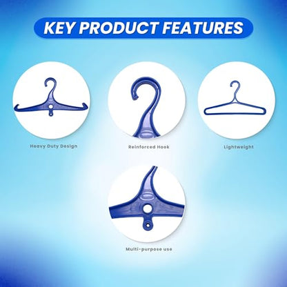 Scuba Choice Wetsuit & Drysuit Hanger – Heavy-Duty Hanger for BCD, Wetsuits & Scuba Gear Storage, Drying & Organization - color: Blue (Wide-shoulder+anti-slip)