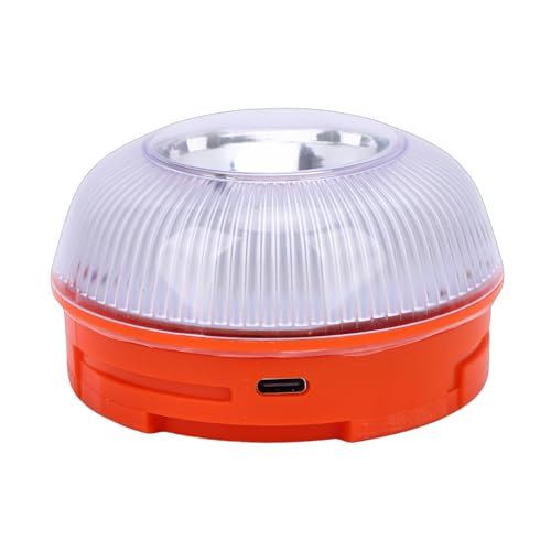 Motorbike Emergency Light, V16 Traffic Rechargeable Magnetic Base LED Yellow Warning Flash White Light, High Visibility for Car Breakdown Camping, Emergency Lights for