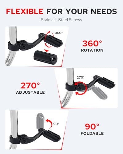 Benlari Highway Pegs 1in 1-1/4in Highway Footpegs 304 Stainless Steel Adjustable Fit For Harley Touring Street Glide Road King Electra Glide Softail Dyna Black (Long Angled) - color: BLACK, size: LONG