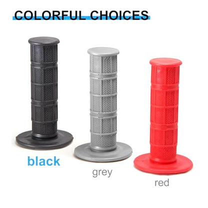 Chiallco 7/8" Motorcycle Hand Grips Dirt Bike Grips for CRF YZF WRF KXF KLX Pit-Bike, Soft Rubber Hand Handlebar Grip,Black - color: Black