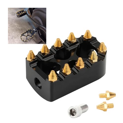 MX Wide Floorboards Foot Pegs Brake Pedal Cover Shifter Peg Kit for Harley Touring 1986-2023 Road Glide Street Glide 86-2017 Softail Fat Boy FL 2012-2016 Dyna FLD (Gold Black) - color: Gold Black