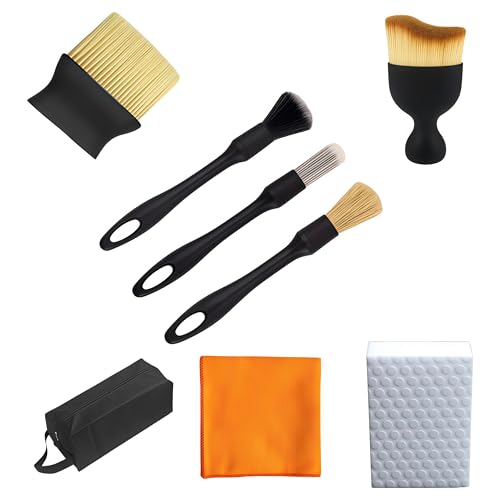 8PCS car Interior Cleaning kit, car Interior Cleaning Brush, car Cleaning Sponge, Cleaning Cloth and Storage Bag - a car Cleaning Supplies Set, Suitable for Cars, Trucks, and car Gifts