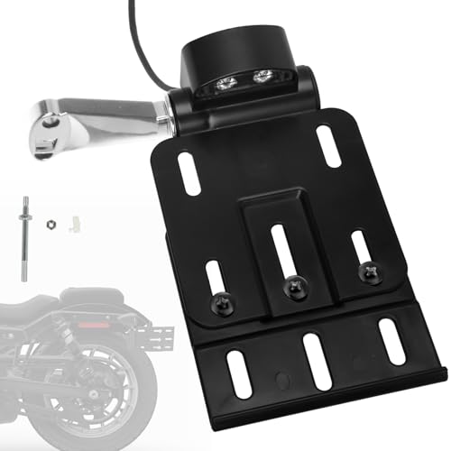 Rear Side License Plate Bracket Holder with LED Light for Harley Sportster XL883, XL1200, Dyna Low Rider FXDLS, Street Bob FXDB 2004-2020 Chrome - color: Style A-Chrome