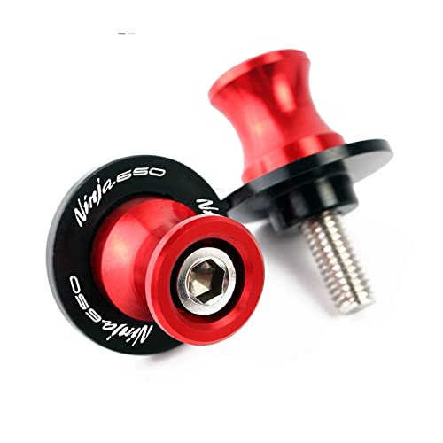 M8 for NINJA650 Motorcycle Swingarm Spools Rear Stand Screws Sliders CNC Aluminum Accessories for Kawasaki for Ninja 650 2017-2021/2020 (Color : Red) - color: Red