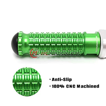 MC MOTOPARTS MPRO Green CNC Rider Foot Pegs Compatible with YZF R1 00-21 YZF R6 03-19 YZF R1M 15-21 R1S 16-19 - color: Green, size: No Extension
