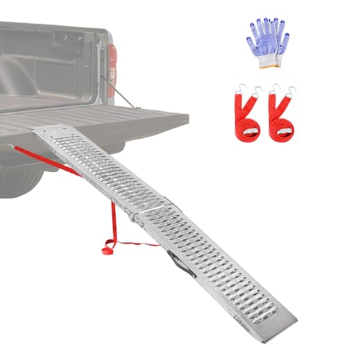 LIEKUMM 67" Folding Motorcycle Ramp, 500 lbs Heavy Duty Loading Ramp for Pickup Trucks, Portable Truck Ramp for Dirt Bike, Trailer, Lawn Mower (1-Pack) - size: 67"L x 9"W（1PC)
