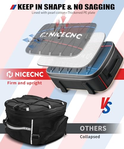 NICECNC Motorcycle Top Case Bag 20L Expandable, Multifunctional Motorcycle Luggage Tool Bag Compatible with BMW R1250GS R1200GS Adventure 2007-2013, R1200GS LC 2013-2017, F650 700 750 800 850GS,1PCS - color: Black-Top Case Bag